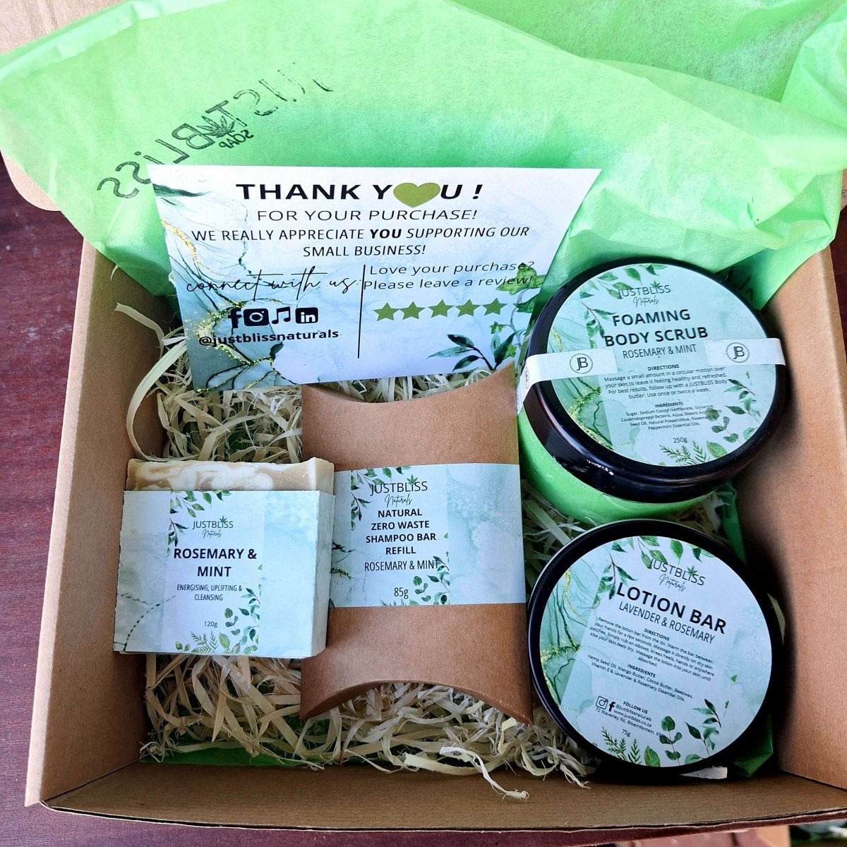 GIFT BOX: Rosemary & Mint (Box 1) - JUSTBLiSS Naturals