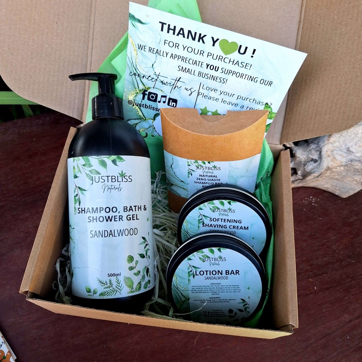 GIFT BOX: Sandalwood (Box 3 for Him) - JUSTBLiSS Naturals