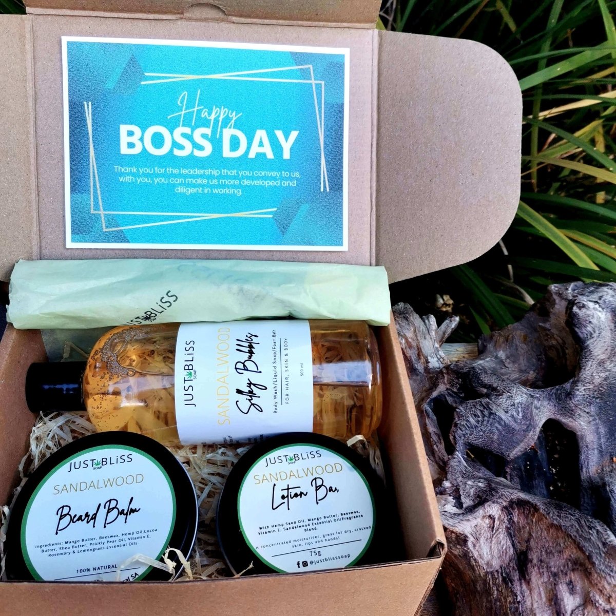 GIFT BOX: Sandalwood (Box 5 for him) - JUSTBLiSS Naturals