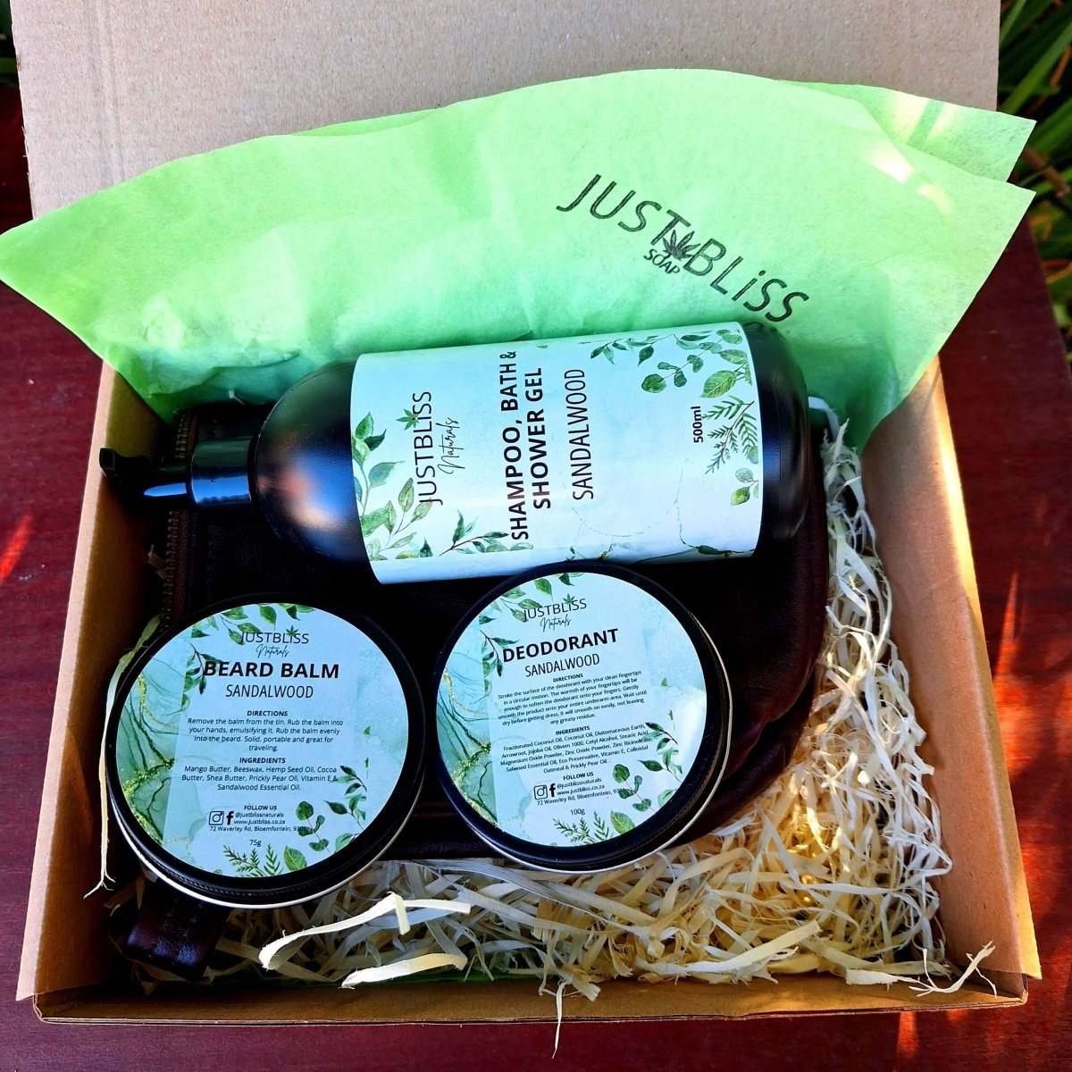 GIFT BOX: Sandalwood For Him (Box 5) - JUSTBLiSS Naturals