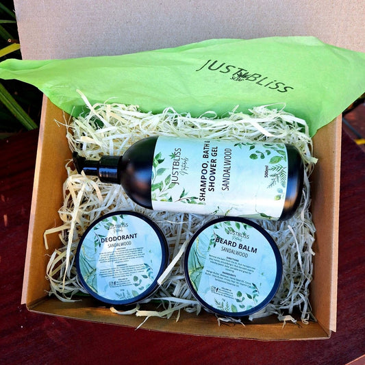 GIFT BOX: Sandalwood For Him (Box 6) - JUSTBLiSS Naturals