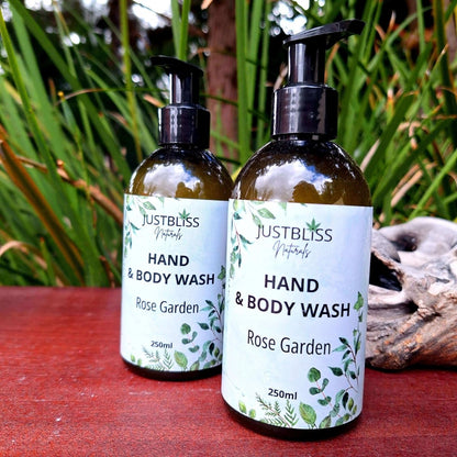 HAND & BODY WASH: Rose Garden (Geranium)(250ml) - JUSTBLiSS Naturals