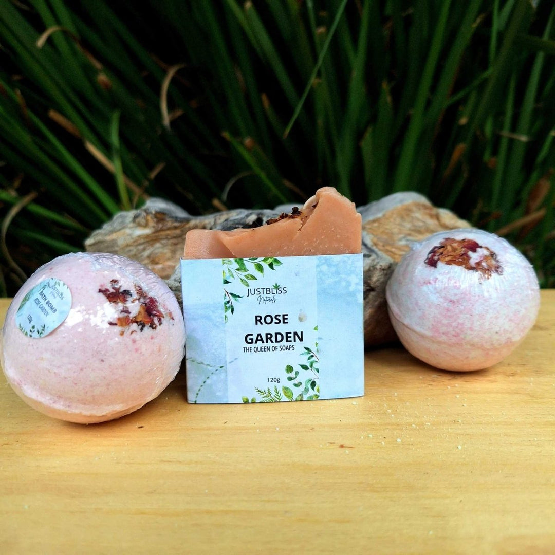 Luxury Bath Set | Hand Crafted Soap Bar & 2 Bath Bombs - JUSTBLiSS Naturals