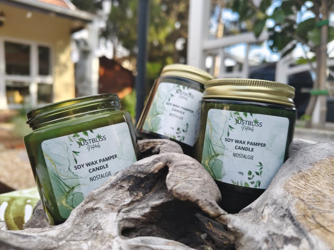 PAMPER CANDLEs 100ml - Various Scents JUSTBLiSS Naturals