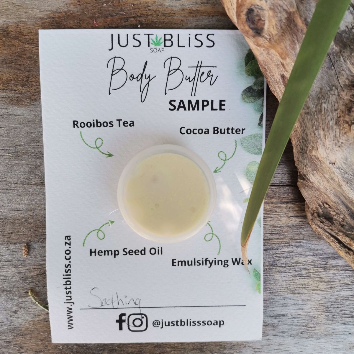 ROOIBOS tea BODY BUTTER: Sample - 10ml - JUSTBLiSS Naturals