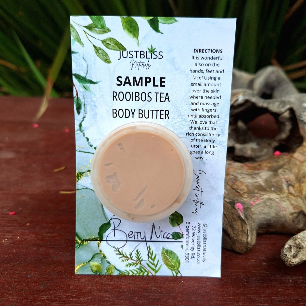 ROOIBOS tea BODY BUTTER: Sample - 10ml - JUSTBLiSS Naturals