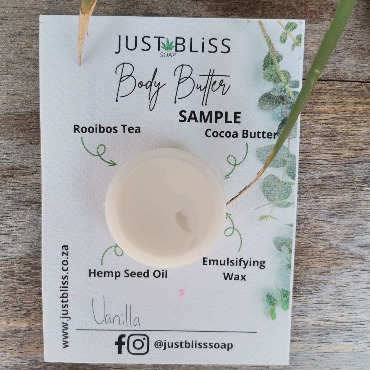 ROOIBOS tea BODY BUTTER: Sample - 10ml - JUSTBLiSS Naturals