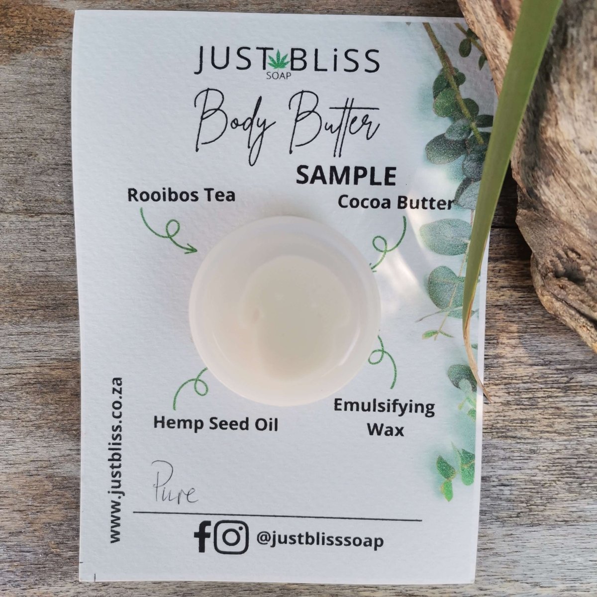 ROOIBOS tea BODY BUTTER: Sample - 10ml - JUSTBLiSS Naturals