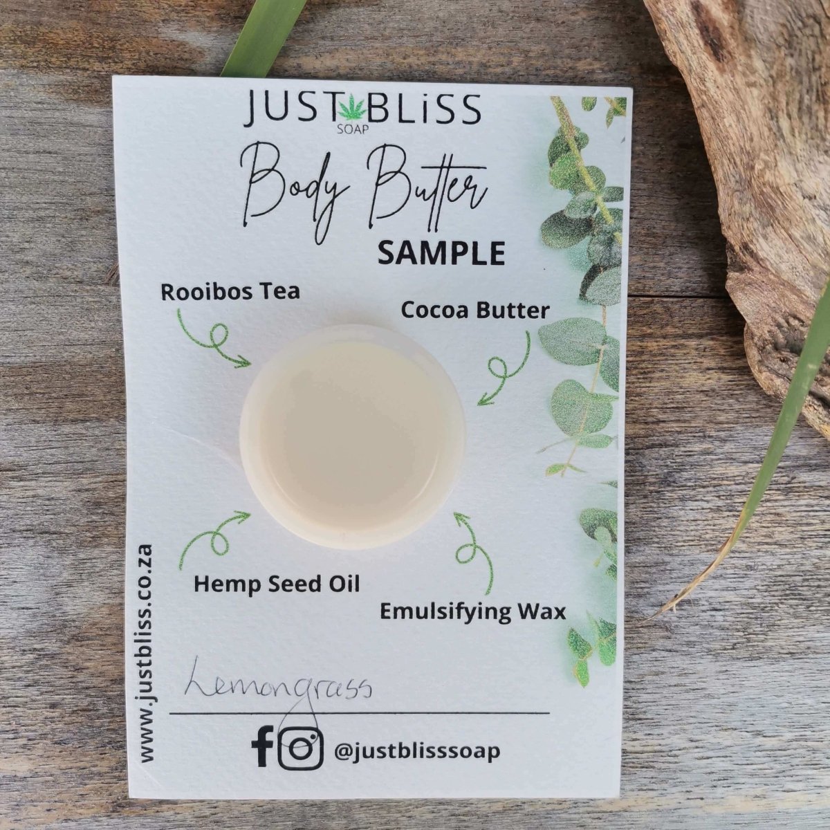 ROOIBOS tea BODY BUTTER: Sample - 10ml - JUSTBLiSS Naturals