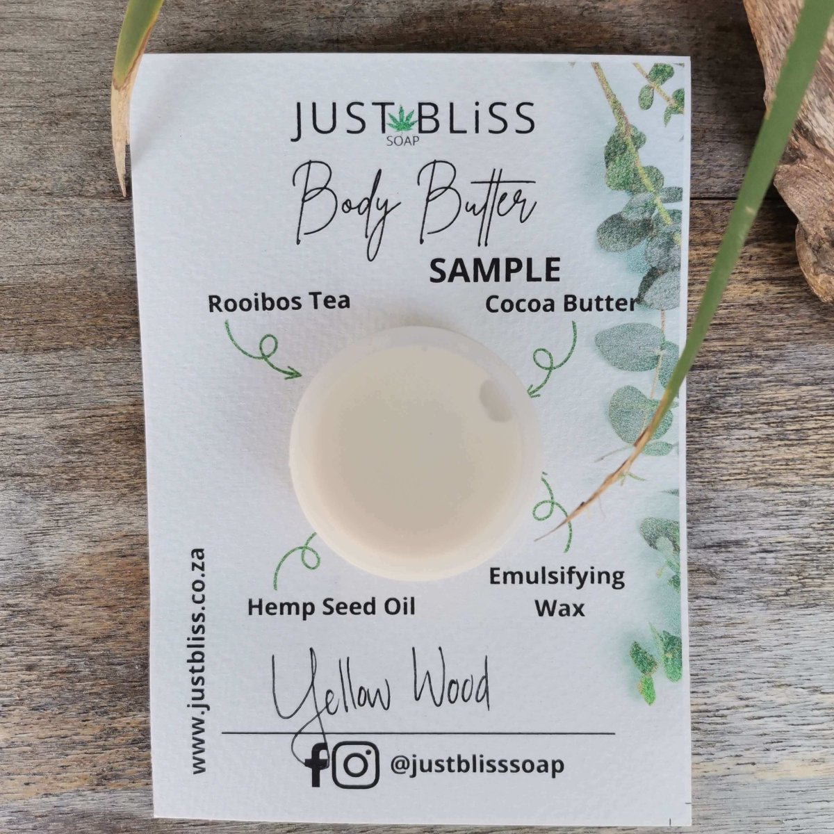 ROOIBOS tea BODY BUTTER: Sample - 10ml - JUSTBLiSS Naturals