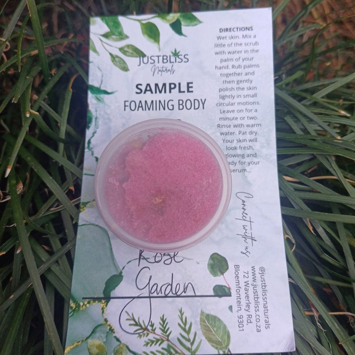 SAMPLE: Foaming Body Scrubs (Various scents) JUSTBLiSS Naturals