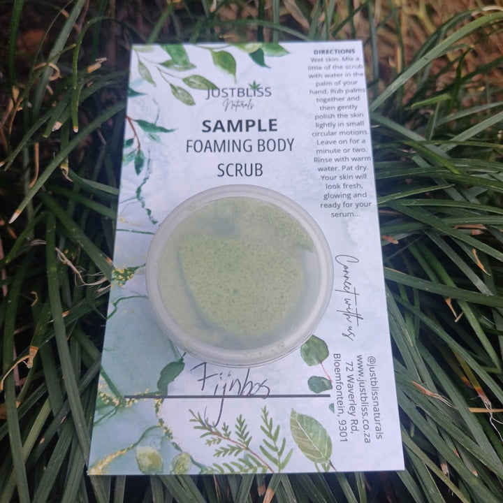 SAMPLE: Foaming Body Scrubs (Various scents) JUSTBLiSS Naturals
