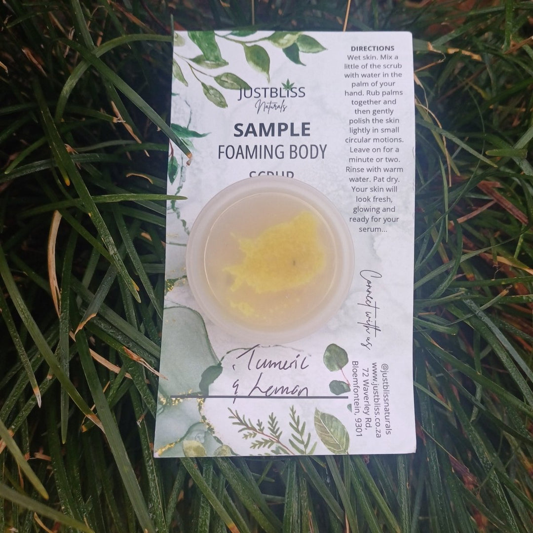 SAMPLE: Foaming Body Scrubs (Various scents) JUSTBLiSS Naturals