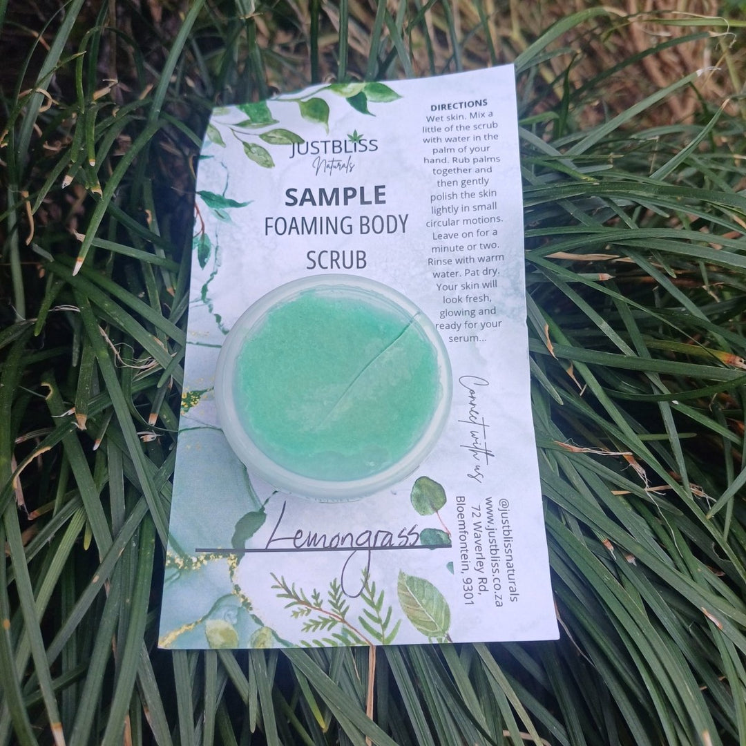 SAMPLE: Foaming Body Scrubs (Various scents) JUSTBLiSS Naturals