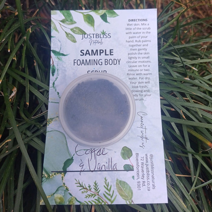 SAMPLE: Foaming Body Scrubs (Various scents) JUSTBLiSS Naturals
