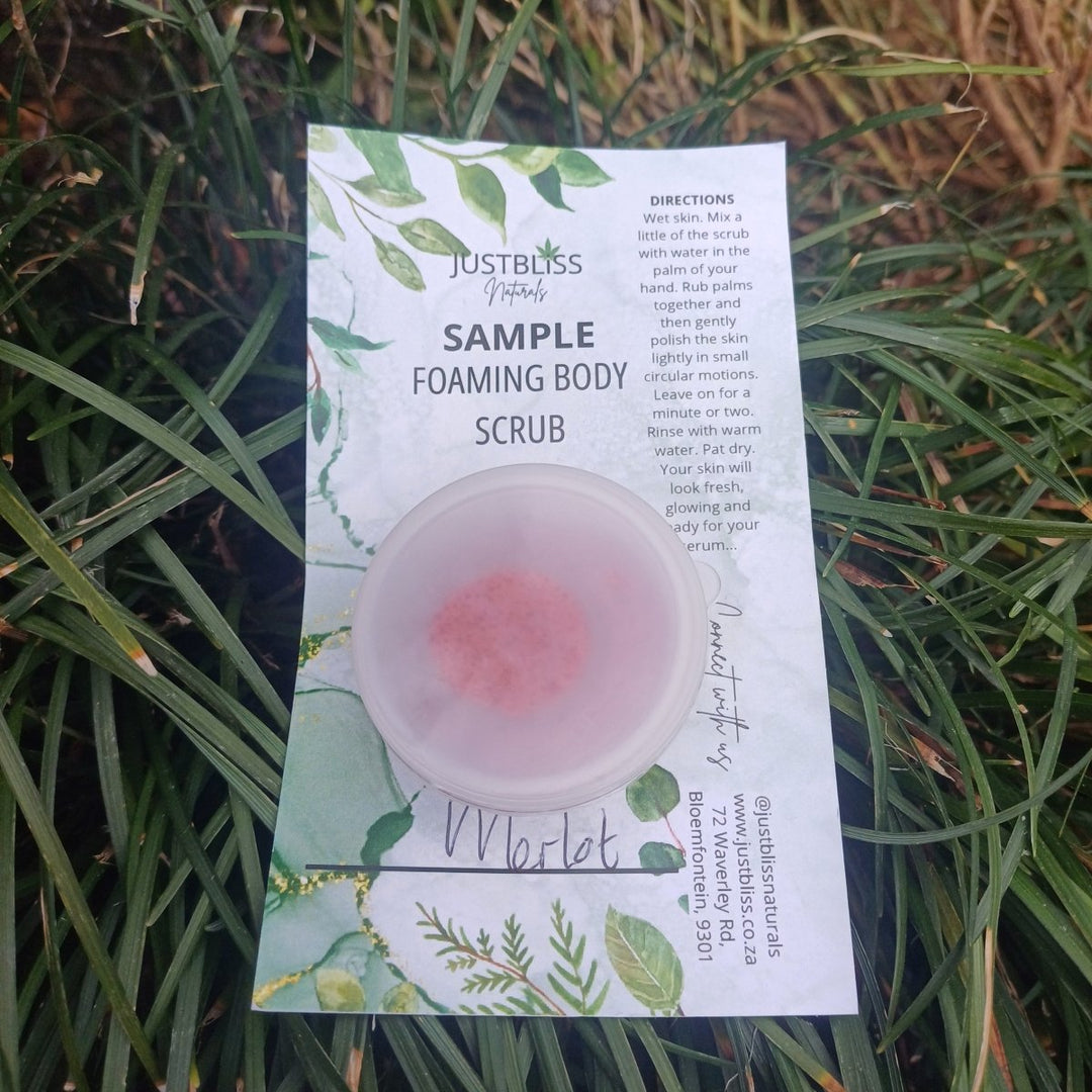 SAMPLE: Foaming Body Scrubs (Various scents) JUSTBLiSS Naturals