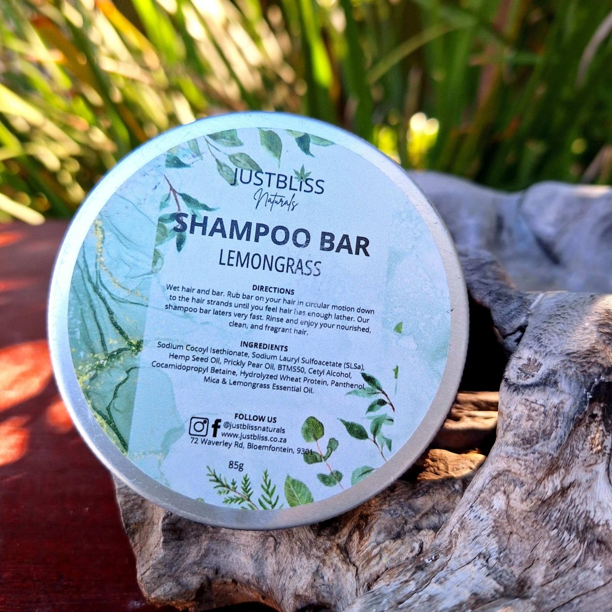 SHAMPOO BAR in Tin: Lemongrass - JUSTBLiSS Naturals