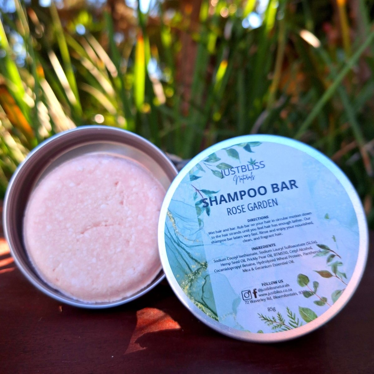 SHAMPOO BAR in Tin: Rose Garden (Geranium) - JUSTBLiSS Naturals