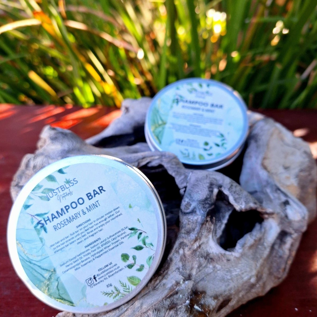 SHAMPOO BAR in Tin: Rosemary & Mint - JUSTBLiSS Naturals