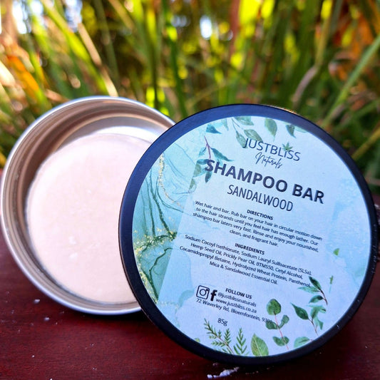 SHAMPOO BAR in Tin: Sandalwood - JUSTBLiSS Naturals