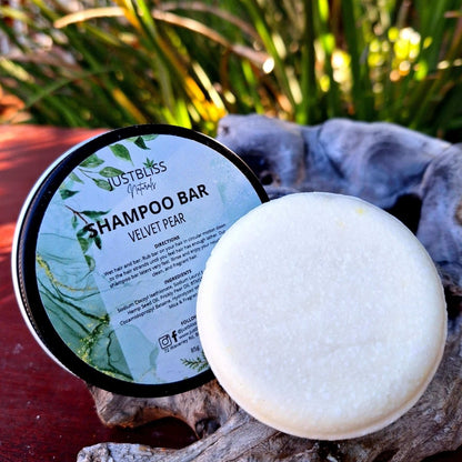 SHAMPOO BAR in Tin: Velvet Pear - JUSTBLiSS Naturals