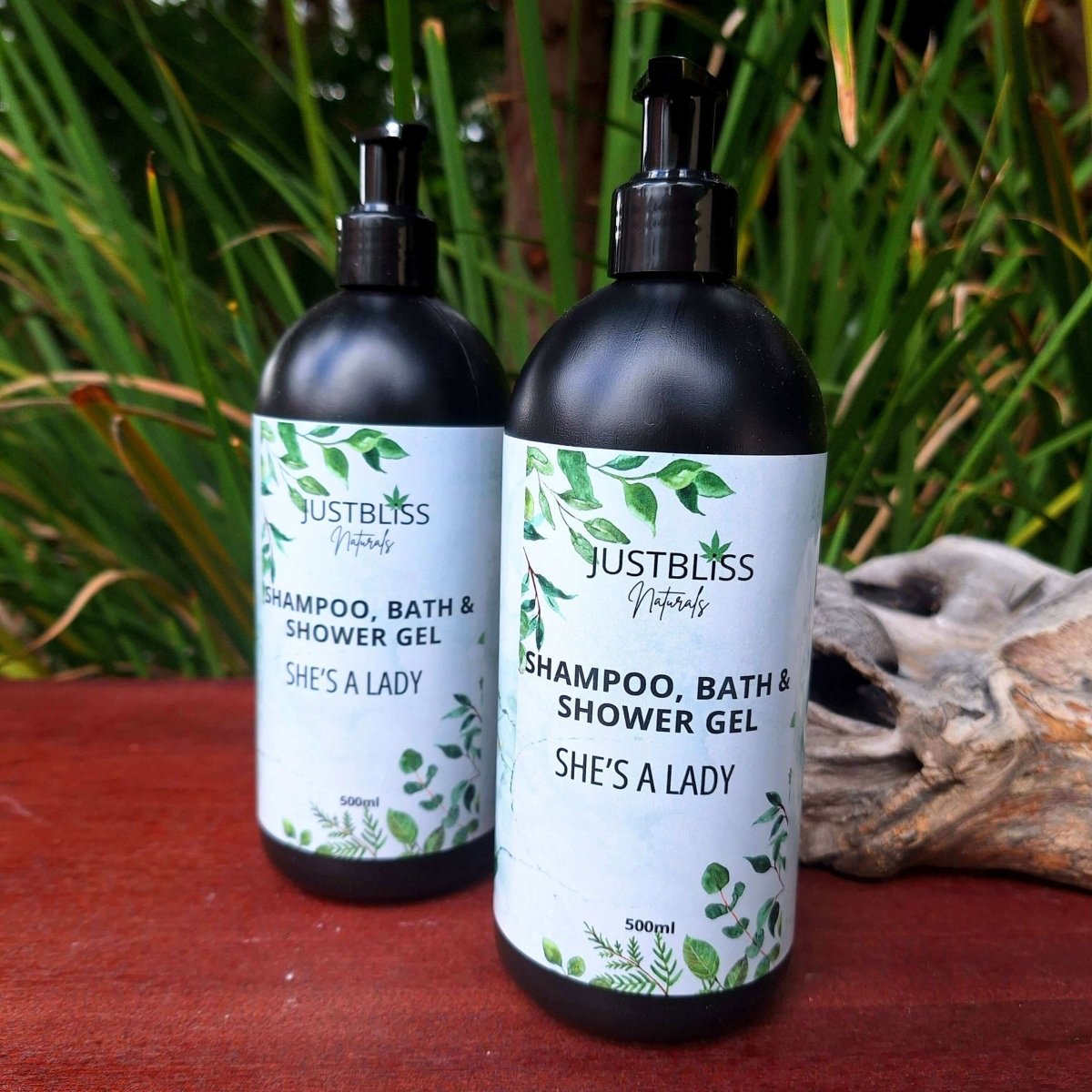 SHAMPOO, BATH & SHOWER GEL: She's A Lady (500ml) - JUSTBLiSS Naturals