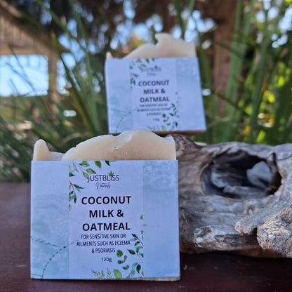 SOAP BAR: Coconut Milk & Oatmeal. Sensitive Skin. - JUSTBLiSS Naturals