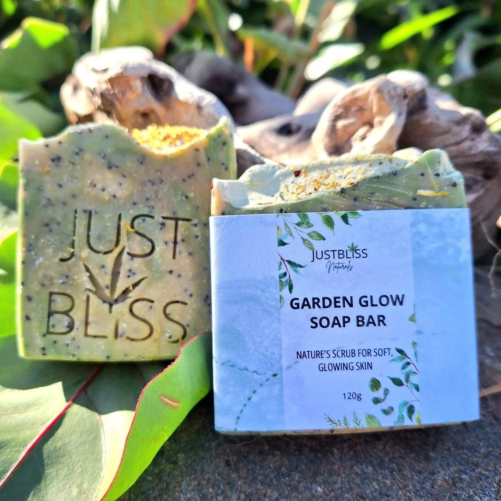 SOAP BAR: Garden Glow (Nature's Scrub for Soft, Glowing Skin) - JUSTBLiSS Naturals