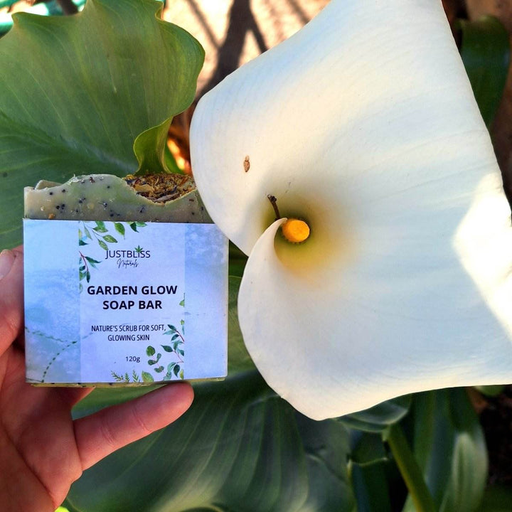 SOAP BAR: Garden Glow (Nature's Scrub for Soft, Glowing Skin) - JUSTBLiSS Naturals