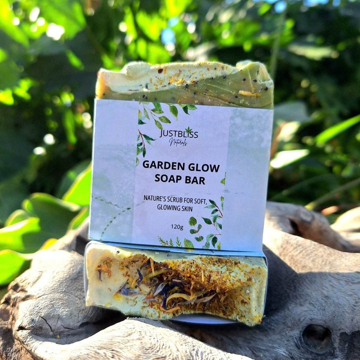 SOAP BAR: Garden Glow (Nature's Scrub for Soft, Glowing Skin) - JUSTBLiSS Naturals