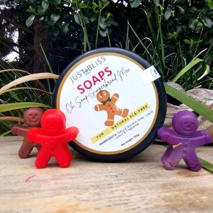 SOAPs IN A JAR: Oh Snap Gingerbread Men (Glycerine) - JUSTBLiSS Naturals