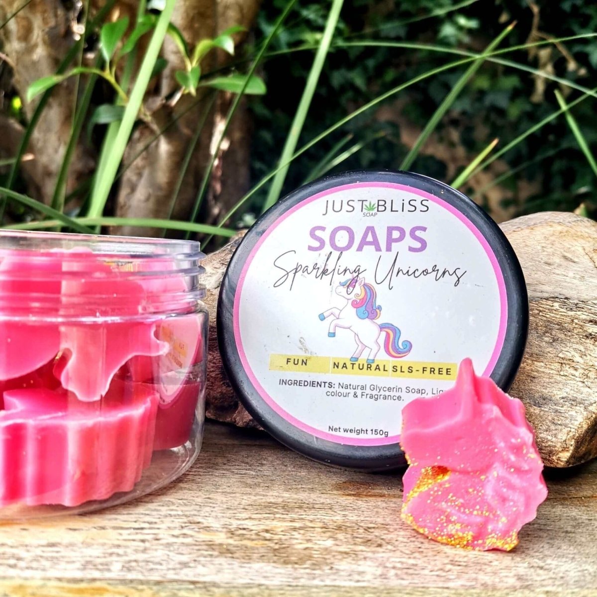 SOAPs IN A JAR: Sparkling Unicorns (Glycerine) - JUSTBLiSS Naturals