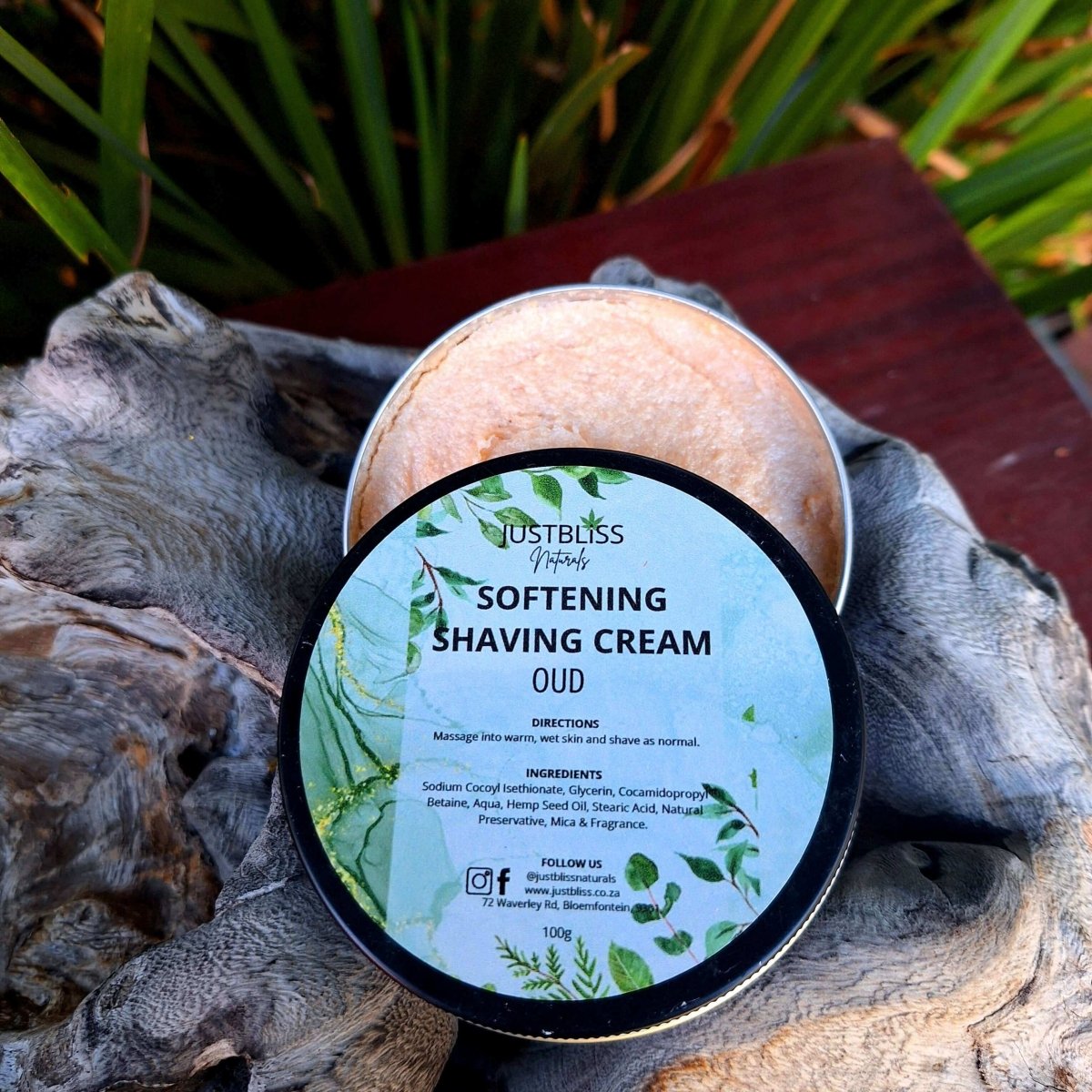 SOFTENING SHAVING CREAM: Oud (100g) - JUSTBLiSS Naturals