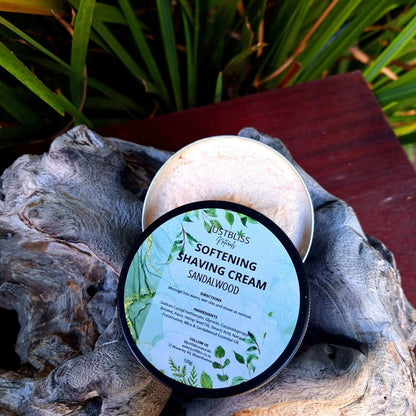 SOFTENING SHAVING CREAM: Sandalwood (100g) - JUSTBLiSS Naturals