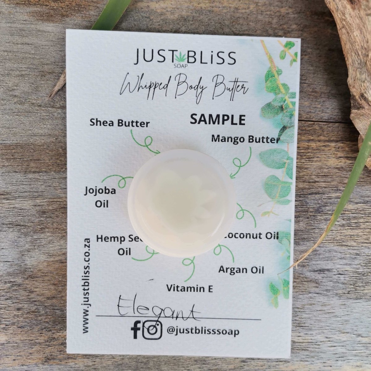 WHIPPED BODY BUTTER: Sample - 10ml - JUSTBLiSS Naturals