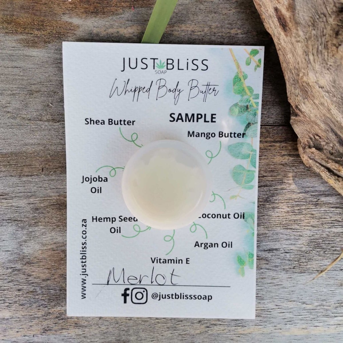 WHIPPED BODY BUTTER: Sample - 10ml - JUSTBLiSS Naturals